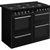 Smeg CX113GMBL Concert Classic  110cm Dual Fuel Range Cooker, Black, A Rated
