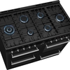 Smeg CX113GMBL Concert Classic  110cm Dual Fuel Range Cooker, Black, A Rated