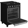 Smeg CX61GMBL Concert Dual Fuel Cooker with Single Oven, Black, A Rated