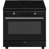 Smeg CX91IMBL 90cm Induction Range Cooker, Black, A Rated
