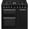 Smeg CX93GMBL Concert 90cm Dual Fuel Range Cooker, Black, A Rated