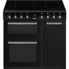 Smeg CX93IMBL 90cm Induction Range Cooker, Black, A Rated