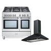 DeLonghi Gas Range Cooker & Hood Pack, Stainless Steel, A Rated