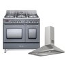 DeLonghi Dual Fuel Range Cooker & Hood Pack, Stainless Steel, A Rated