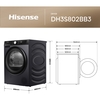 Hisense DH3S802BB3 Heat Pump Tumble Dryer, 8kg, Black, C Rated