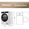 Hisense DH3S802BW3 Heat Pump Tumble Dryer, 8kg, White, A+++ Rated