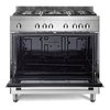 DeLonghi DSR 916-GS Modern 90cm Gas Range Cooker, Stainless Steel, A Rated