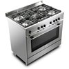 DeLonghi DSR 916-GS Modern 90cm Gas Range Cooker, Stainless Steel, A Rated