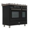 DeLonghi DTR 906-DF/AN Modern 90cm Dual Fuel Range Cooker, Black, B Rated