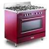 DeLonghi DVRS916DFBU Vintage 90cm Dual Fuel Range Cooker, Red, A Rated
