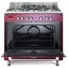 DeLonghi DVRS916DFBU Vintage 90cm Dual Fuel Range Cooker, Red, A Rated