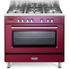 DeLonghi DVRS916DFBU Vintage 90cm Dual Fuel Range Cooker, Red, A Rated