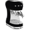 Smeg ECF02BLUK Retro Espresso Coffee Machine with Steam Wand, Black