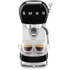 Smeg ECF02BLUK Retro Espresso Coffee Machine with Steam Wand, Black