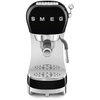 Smeg ECF02BLUK Retro Espresso Coffee Machine with Steam Wand, Black