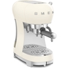 Smeg ECF02CRUK Retro Espresso Coffee Machine with Steam Wand, Cream