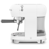 Smeg ECF02WHUK Retro Espresso Coffee Machine with Steam Wand, White