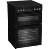 Beko EDC6731K Ceramic Electric Cooker with Double Oven, Black, A Rated