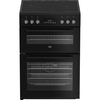 Beko EDC6731K Ceramic Electric Cooker with Double Oven, Black, A Rated