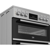 Beko EDC6731S Ceramic Electric Cooker with Double Oven, Silver, A Rated