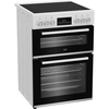 Beko EDC6731W Ceramic Electric Cooker with Double Oven, White, A Rated