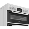Beko EDC6731W Ceramic Electric Cooker with Double Oven, White, A Rated