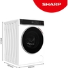 Sharp ES-NFL214CWDA2-EN Washing Machine, 12kg, 1400 Spin, White, A Rated