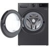 LG F4X5011TBB Washing Machine, 11kg, 1400 Spin, Black, A Rated