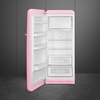 Smeg FAB28LPK6 Retro Tall Fridge with Ice Box, Pink, D Rated