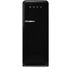 Smeg FAB28RBL6UK Retro Tall Fridge with Ice Box, Black, C Rated
