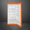 Smeg FAB28ROR6 Retro Tall Fridge with Ice Box, Orange, C Rated