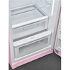 Smeg FAB28RPK6 Retro Tall Fridge with Ice Box, Pink, C Rated