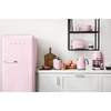 Smeg FAB28RPK6 Retro Tall Fridge with Ice Box, Pink, C Rated