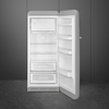 Smeg FAB28RSV6 Retro Tall Fridge with Ice Box, Silver, C Rated