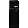 Smeg FAB30LBL5UK Retro Static Fridge Freezer, 80/20, Black, D Rated