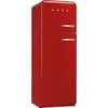 Smeg FAB30LRD5UK Retro Static Fridge Freezer, 80/20, Red, D Rated