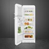 Smeg FAB30LWH6UK Retro Static Fridge Freezer, Fixed Hinge, 80/20, White, C Rated