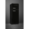Smeg FAB30RBL6UK Retro Static Fridge Freezer, 80/20, Black, C Rated