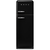 Smeg FAB30RBL6UK Retro Static Fridge Freezer, 80/20, Black, C Rated