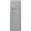 Smeg FAB30RSV6UK Retro Static Fridge Freezer, 80/20, Silver, C Rated