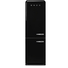 Smeg FAB32LBL6UK Retro No Frost Fridge Freezer, 60/40, Black, C Rated