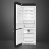 Smeg FAB38LBL6 Retro No Frost Fridge Freezer, 70/30, Black, D Rated