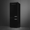 Smeg FAB38LBL6 Retro No Frost Fridge Freezer, 70/30, Black, D Rated