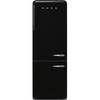 Smeg FAB38LBL6 Retro No Frost Fridge Freezer, 70/30, Black, D Rated