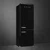 Smeg FAB38RBL6 Retro No Frost Fridge Freezer, 70/30, Black, D Rated