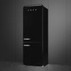 Smeg FAB38RBL6 Retro No Frost Fridge Freezer, 70/30, Black, D Rated