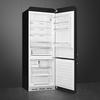 Smeg FAB38RBL6 Retro No Frost Fridge Freezer, 70/30, Black, D Rated