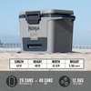 Ninja FB131UKGY FrostVault 30QT/28L Hard Cooler, Slate Grey