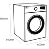 LG FDV709W Heat Pump Tumble Dryer, 9kg, White, A++ Rated