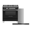 Fisher & Paykel Dual Fuel Range Cooker & Hood Pack, Black, A Rated